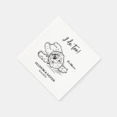 ドッグパーソナライズされたポートレート結婚ズ スタンダードカクテルナプキン (角)