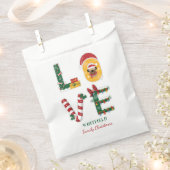 ドッグパーソナライズされたラブファミリークリスマスホリデー フェイバーバッグ (クリップ留めされた状態)