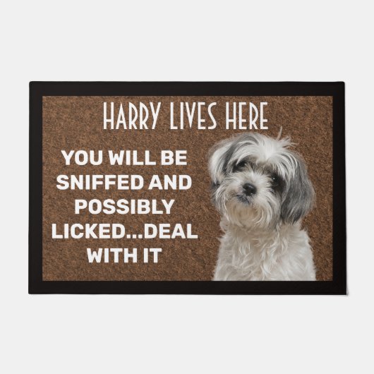 ドッグパーソナライズされた形式 ドアマット (正面)