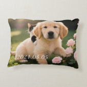 ドッグパーソナライズされた猫好きデコカスタムールPet Photo アクセントクッション (裏面)