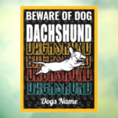 ドッグパーソナライズされた・ダックスフントの注意 ウィンドウサイン (シート3)