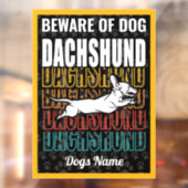 ドッグパーソナライズされた・ダックスフントの注意 ウィンドウサイン (シート2)