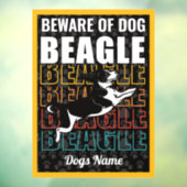 ドッグパーソナライズされた・ビーグルの用心警告 ウィンドウサイン (シート3)