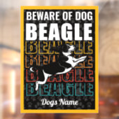 ドッグパーソナライズされた・ビーグルの用心警告 ウィンドウサイン (シート2)