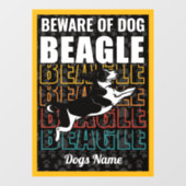 ドッグパーソナライズされた・ビーグルの用心警告 ウィンドウサイン (シート)
