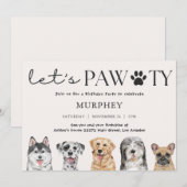 ドッグパーティー 犬の誕生日招待状 招待状 (正面/裏面)