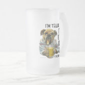 ドッグビールズ霜降りグラスビールマグ フロストグラスビールジョッキ (正面右)