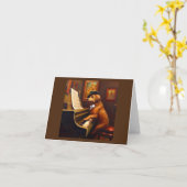 ドッグピアノ奏者 カード (黄色い花)