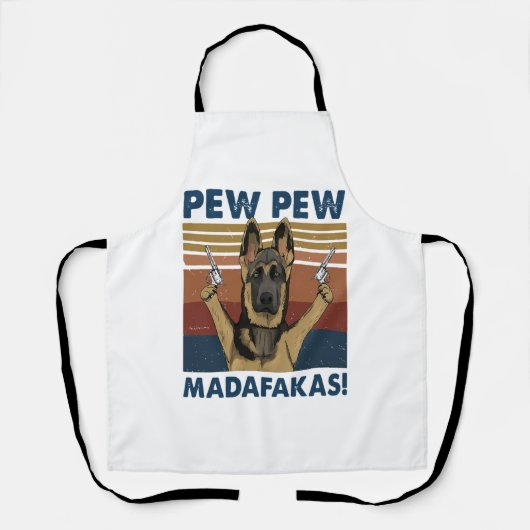 ドッグピューPEWマダファカスヴィンテージレトロ エプロン (正面)
