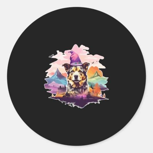 ドッグピンクハロウィーン ラウンドシール (正面)