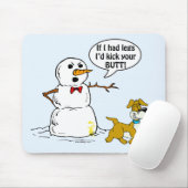 ドッグピーズオン雪だるまマンガブルー マウスパッド (マウス)