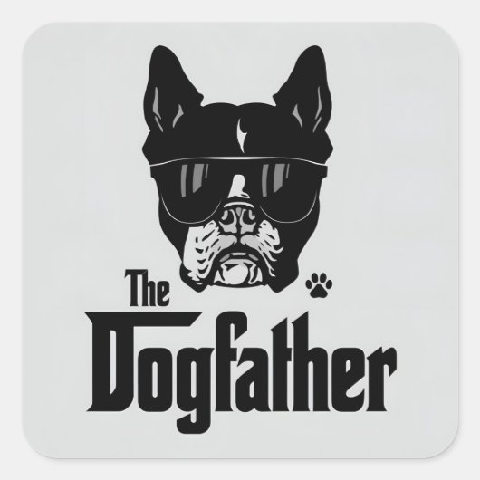 ドッグファーザーと犬のパパ スクエアシール (正面)