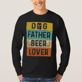 ドッグファーザービアドッグパパ父の日を飲む Tシャツ