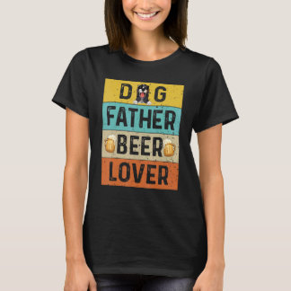 ドッグファーザービアドッグパパ父の日を飲む Tシャツ
