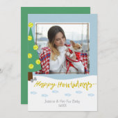 ドッグファーベビーカスタムフォトホリデークリスマスカード シーズンカード (正面/裏面)