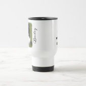 ドッグフォトの色あ縁どパーソナライズされたせた名前と引用文 トラベルマグ (中央)