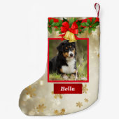 ドッグフォトキュートクリスマスストッキング名前をカスタムする スモールクリスマスストッキング (裏面)