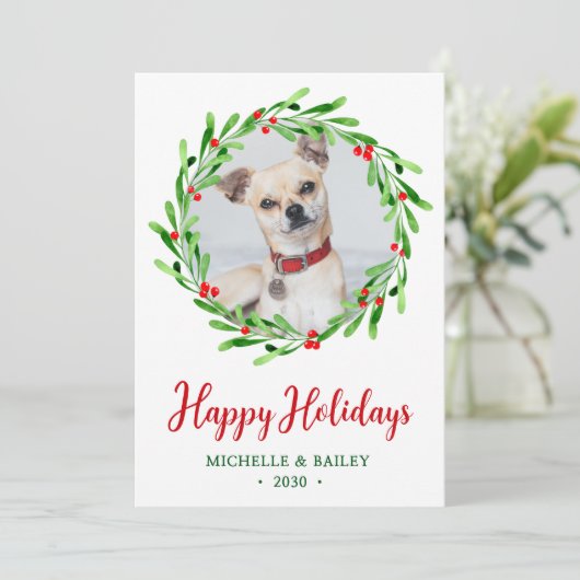ドッグフォトクリスマスリース シーズンカード (スタンド正面)
