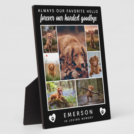 ドッグフォトコラージュお気に入りのハローハードバイ フォトプラーク (側面)