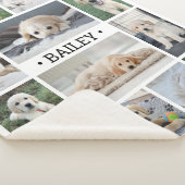 ドッグフォトコラージュシンプルモダン白黒 シェルパブランケット (3/4)