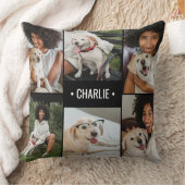ドッグフォトコラージュモノグラムの クッション (ブランケット)