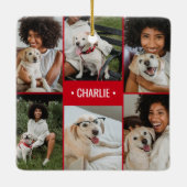 ドッグフォトコラージュモノグラムの セラミックオーナメント (裏面)