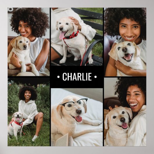 ドッグフォトコラージュモノグラムの ポスター (正面)