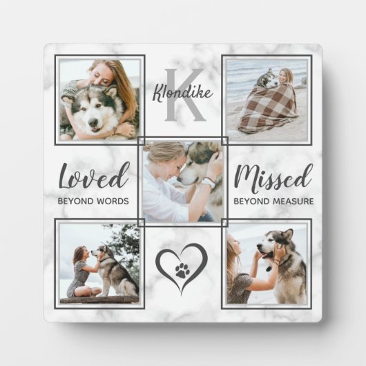 ドッグフォトコラージュ記念ペットロスPETメモリアル フォトプラーク (正面)