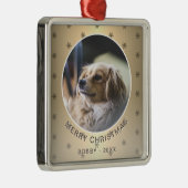 ドッグフォトゴールデンスノーフレークメタリッククリスマス メタルオーナメント (右)