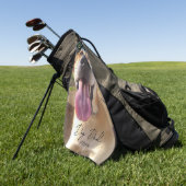 ドッグフォトドッグパパ パーソナライズされた ゴルフタオル (グリーン)