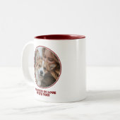 ドッグフォトバレンタインデー愛人メッセージ赤 ツートーンマグカップ (正面左)