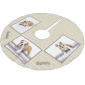 ドッグフォトパーソナライズ可能スタイリッシュなクリスマスホリデー ブラッシュドポリエステルツリースカート (アングル)