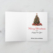 ドッグフォトパーソナライズ名クリスマスホリデーカード シーズンカード (内部)