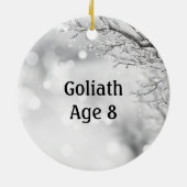 ドッグフォトファミリーペット日付 セラミックオーナメント (裏面)