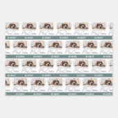 ドッグフォトペットファミリーミニマリストMerry Christmas ラッピングペーパーシート (正面)