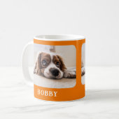 ドッグフォトペットミニマリストオレンジメリークリスマス コーヒーマグカップ (正面左)