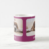 ドッグフォトペットミニマリストパープルクリスマス コーヒーマグカップ (中央)