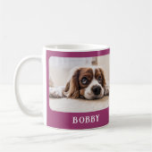 ドッグフォトペットミニマリストパープルクリスマス コーヒーマグカップ (左)