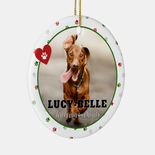 ドッグフォトペット記念悔やみや弔慰ギフトオーナメント セラミックオーナメント (右)