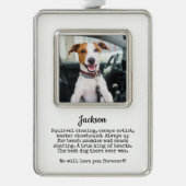 ドッグフォトメモリアルカスタム記念 |ペットロス シルバープレートフレームオーナメント (正面)