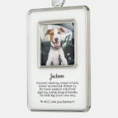 ドッグフォトメモリアルカスタム記念 |ペットロス シルバープレートフレームオーナメント (左)