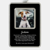 ドッグフォトメモリアルカスタム記念 |ペットロス シルバープレートフレームオーナメント (正面)