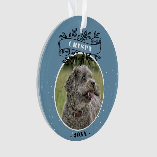 ドッグフォトリエレガントボンペットパーソナライズされた オーナメント (正面)