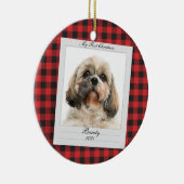 ドッグフォト初めてのクリスマスペットネーム年カスタム セラミックオーナメント (右)
