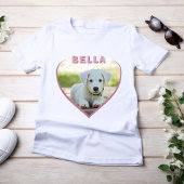 ドッグフォト名ハート犬のオーナーTシャツ Tシャツ