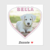 ドッグフォト名ピンクハート犬のオーナーハート シール (シート)