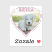 ドッグフォト名ピンクハート犬のオーナーハート シール (シート)