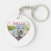 ドッグフォト名ピンクハート キーホルダー (裏面)