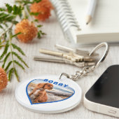 ドッグフォト名ブルーハートドッグ キーホルダー (正面右)