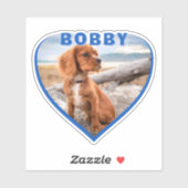 ドッグフォト名ブルーハート犬のオーナーハート シール (シート)